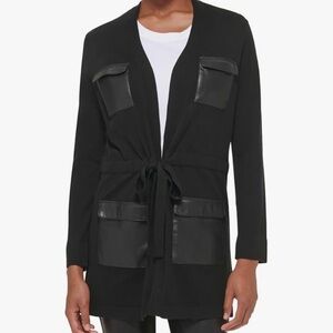 Calvin Klein Cardigan with Pleather pockets